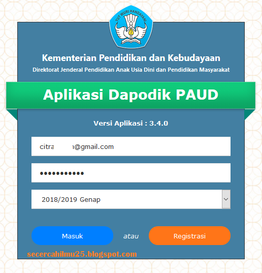 Cara Mudah Instal Dapodik PAUD Versi 3.4.0 2019 Lengkap 