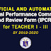 Automated Individual Performance Commitment and Review Form (IPCRF) for T-I to T-III SY 2019-2020