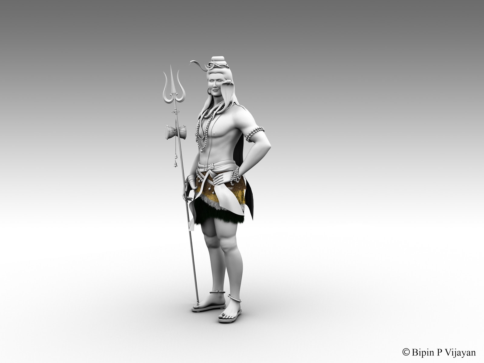 Bipin P Vijayan: 3D Model_Lord Mahadeva (Autodesk 3D Maya)