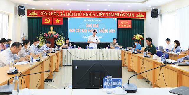Giao ban Ban chỉ đạo phòng, chống dịch quận.