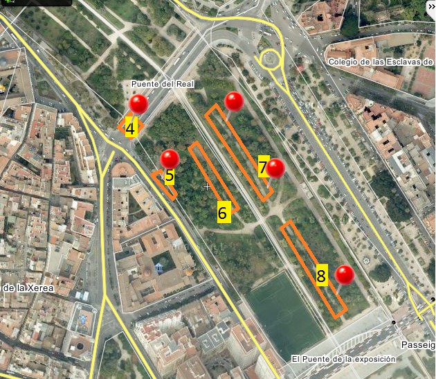 Mapa cruising del cauce del rió (Valencia)