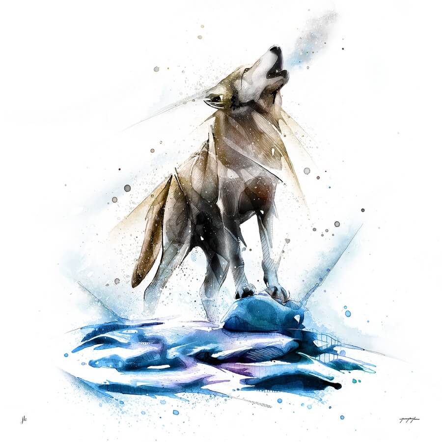 06-Howling-Wolf-Wildlife-Art-Jeremy-Kyle-www-designstack-co