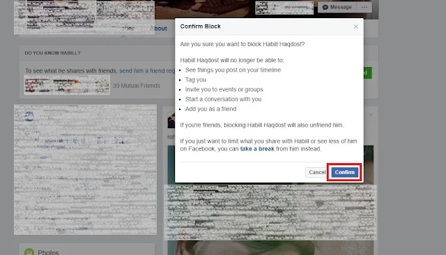 Block Person In Facebook
