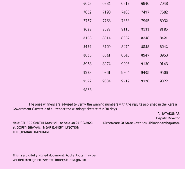 Sthree Sakthi SS356 Official Result Page 3