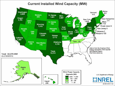 NREL - Installed Wind Energy Capacity, 2012