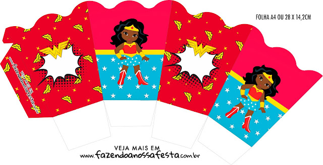 Wonder Woman Afro Free Printable Boxes.