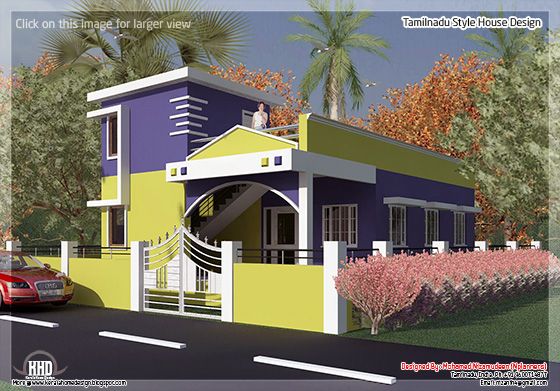 Tamilnadu style single floor house