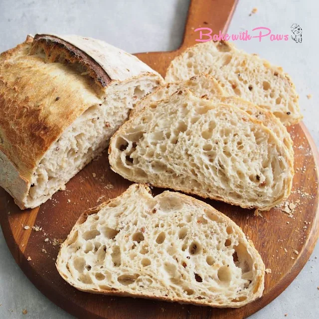 Peppercorn Open Crumb Sourdough Bread