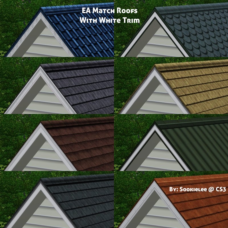 Empire Sims 3: EA Match Roofs with White Trim by Sookielee