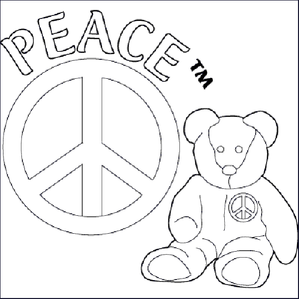 Fun Kids Peace Sign Coloring Pages title=