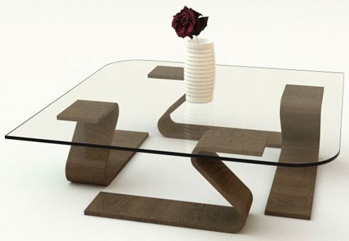 Minimalistic Glass Tables by Adi Fainer