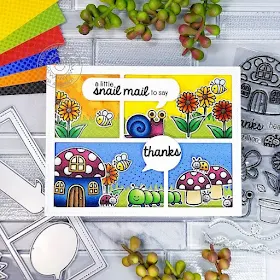 Sunny Studio Stamps: Comic Strip Speech Bubbles Backyard Bugs Thank You Card by Ana Anderson