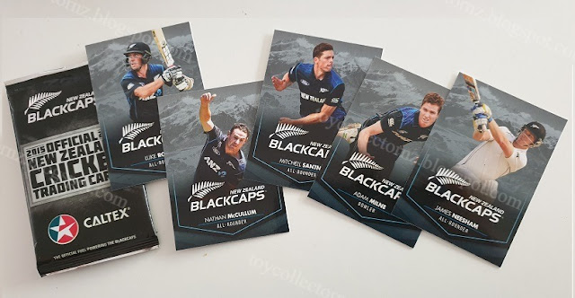 Caltex Cricket Cards 2016 BlackCaps New Zealand x5 Cards Nathan McCullum, Adam Milne, James Neesham Luke Ronchi and Mitchell McClenaghan