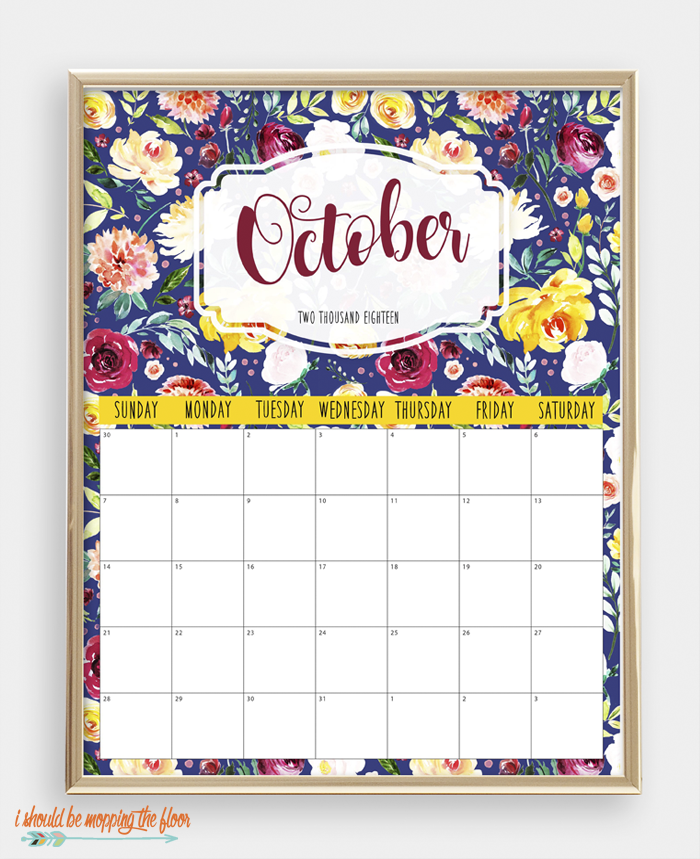Bright, Bold, Fun, and Colorful 2018 Printable Calendar | 8x10 sizes