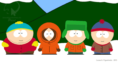 Desenho dos personagens de South Park no Paint