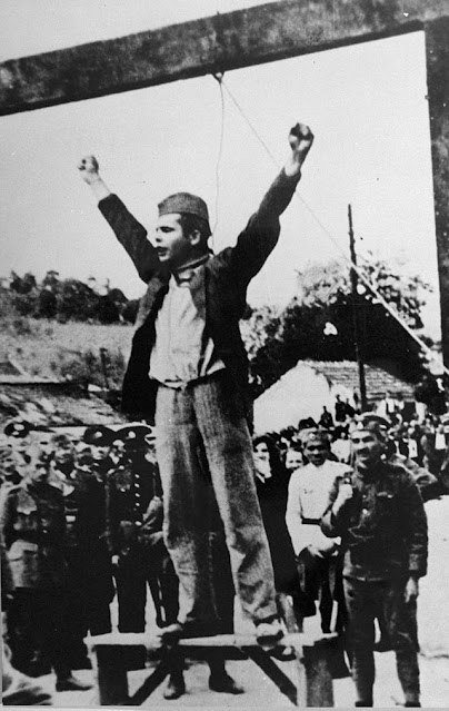 Stjepan Filipović about to be hanged, 22 May 1942 worldwartwo.filminspector.com