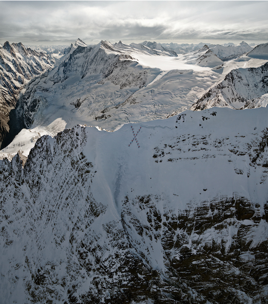 X marks the spot. - Not Only Did These People Climb The Alps, They Did Something So Cool Up There.