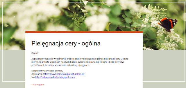 [449.] Naturalna pielęgnacja cery- ankieta ogólna