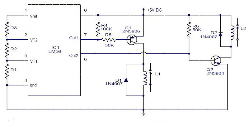 Simple Electronic Thermostat using IC LM56