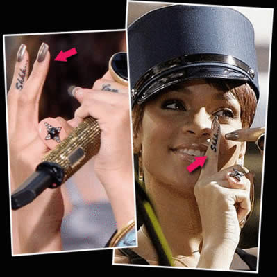 finger tattoo like Rihanna finger tattoo designs