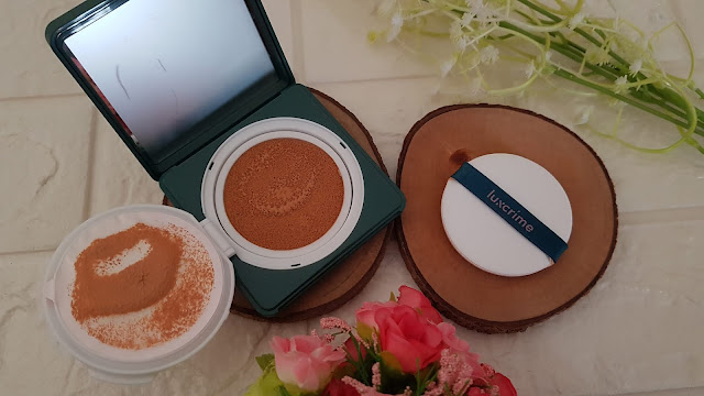 BB Cushion untuk Kulit Sawo Matang : Luxcrime Second Skin Luminous Cushion #Chestnut