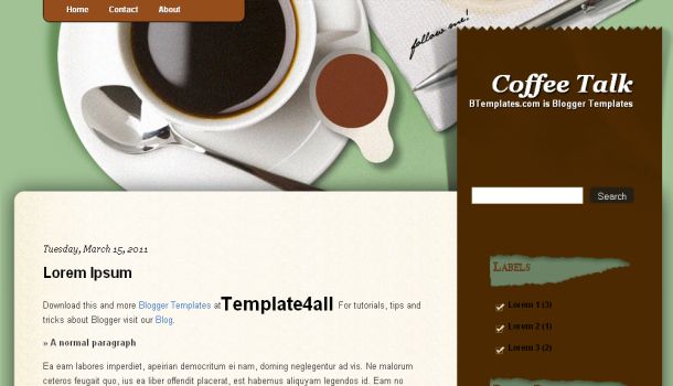 Free Coffee Talk Brown Blogger Template