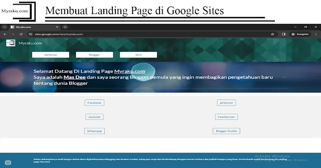 Membuat Landing Page di Google Sites