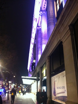 Selfridge's looking fabulous at night.