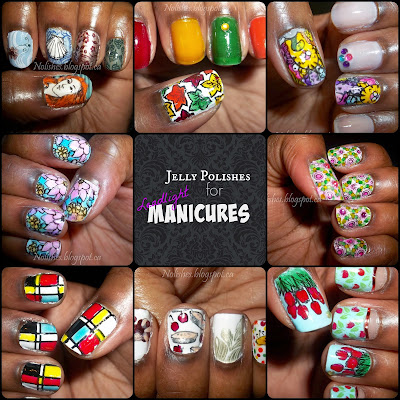 Collage featureing 8 different leadlight manicures that I have previously done on this blog