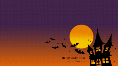 【ハロウィンの夜】ハロウィンのおしゃれでシンプルかわいいイラストPC壁紙・背景