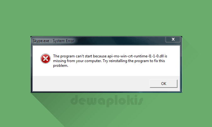 program can't start because api-ms-win-crt-runtime-l1-1-0.dll is missing