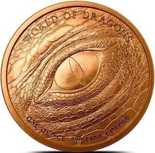 Indian Round World of Dragons 1 oz Copper