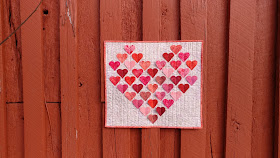 3D heart mini quilt