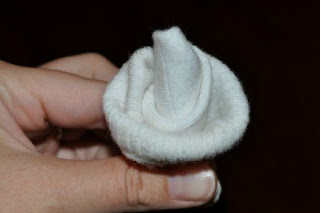 baby sock roses, step 4