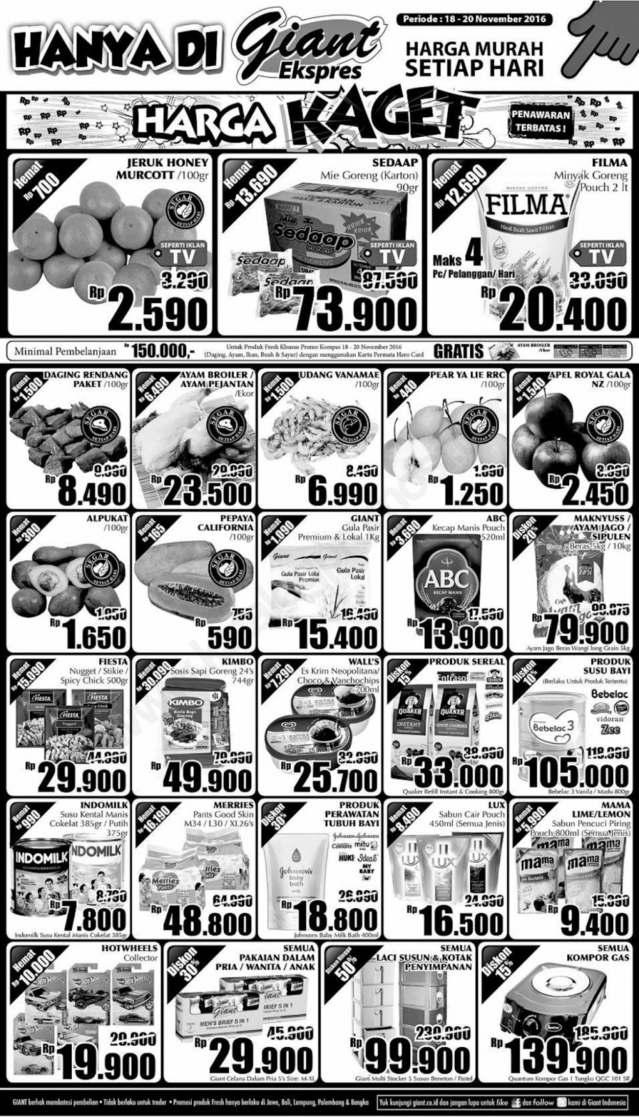 Katalog Harga Promo GIANT Extra Dan GIANT Expres Promo Weekend