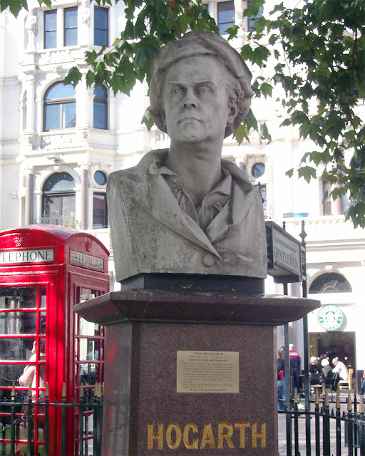 Bust of William Hogarth by Joseph Durham, Leicester Square, London