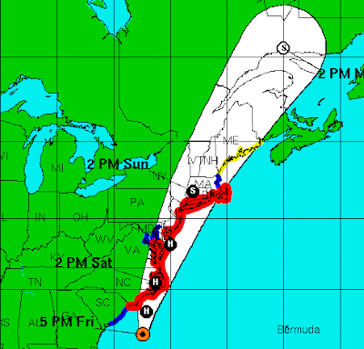 Hurrikan IRENE: Mit Neu-England (New England) jetzt komplette US-Ostküste bis auf Florida und Georgia unter Sturmwarnstufen, Neu-England New England, Maine, Irene, Hurrikanwarnung, Sturmwarnung, New York, US-Ostküste Eastcoast, USA, Kanada, aktuell, 2011, August, Hurrikansaison 2011, 