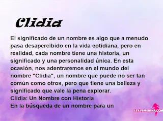 significado del nombre Clidia