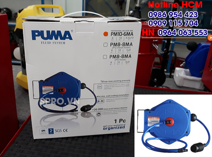 Phân phối cuộn dây hơi tự rút chính hãng PUMA PM10-6MA trên toàn quốc