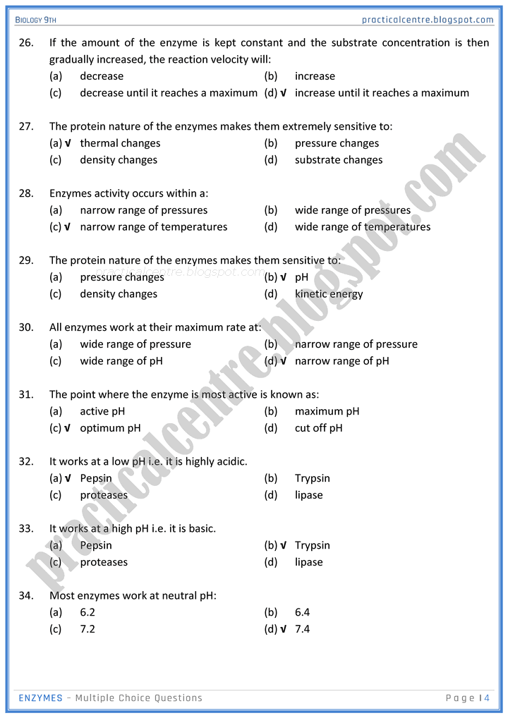 enzymes-mcqs-biology-9th-notes