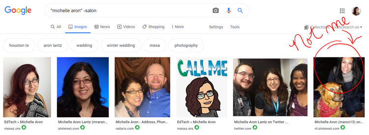 Screenshot of my Google images search