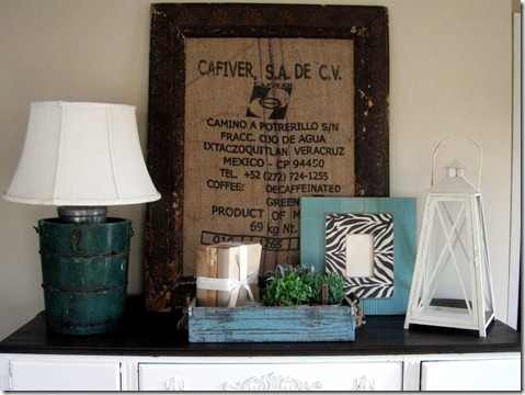 framed coffee sack