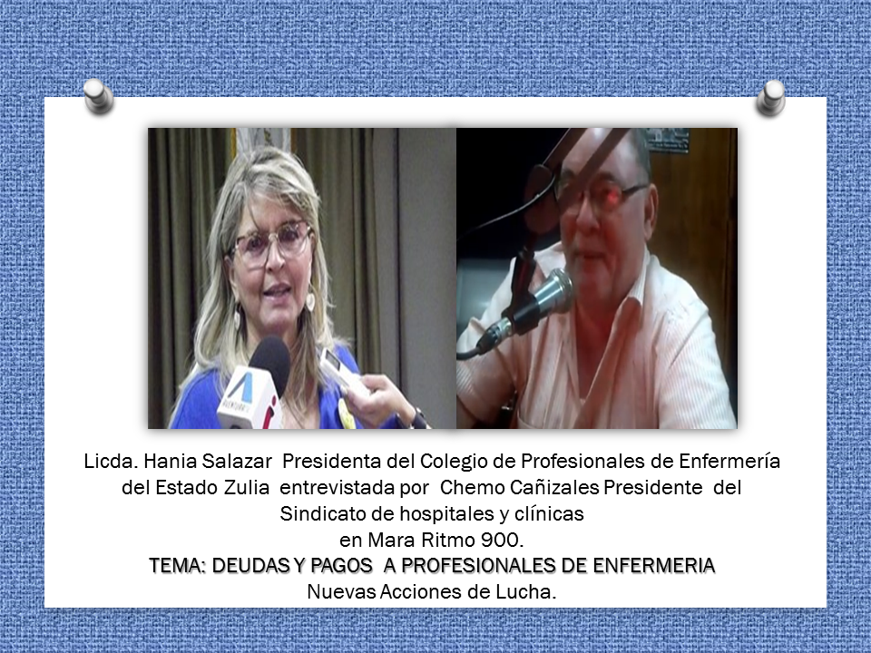 Deudas y Pagos a Profesionales de Enfermería Zulia