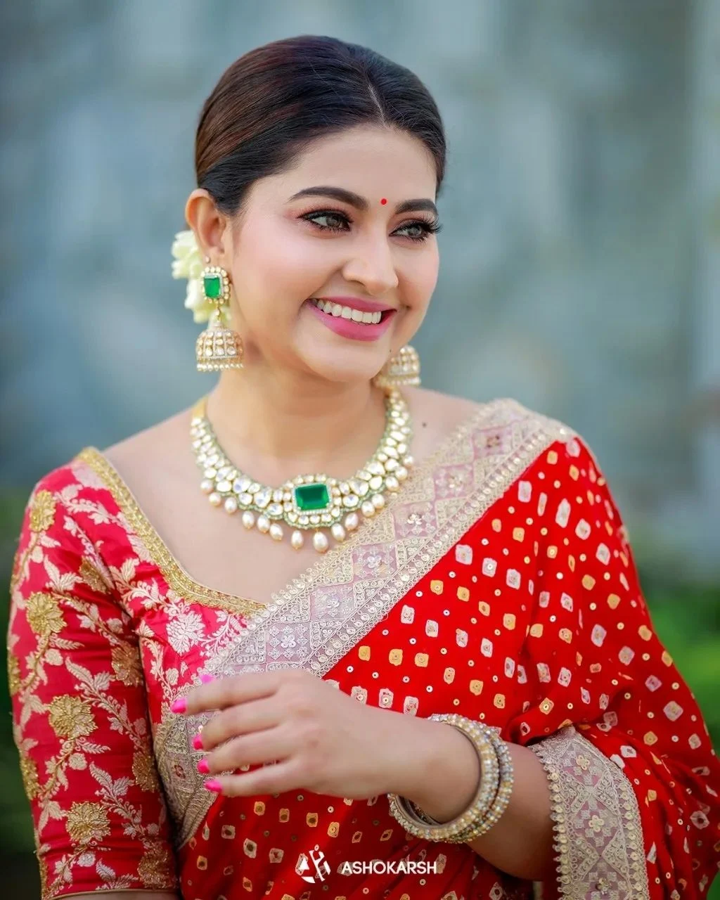 Actress Sneha Looks elegant in red Half Saree Pics