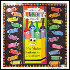 photo of: Kindergarten Crayon Bulletin Board via RainbowsWithinReach RoundUP