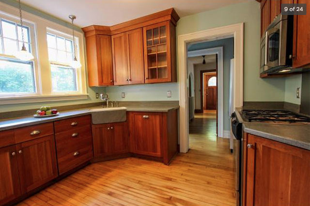 kitchen view straight to front door Sears Barrington 210 Ridgedale Rd, Ithaca, NY