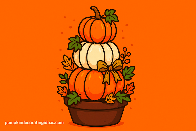 Stacked Pumpkin Topiary: A Festive Fall Porch Idea