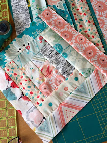 Log Cabin baby quilt top