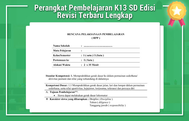 Perangkat Pembelajaran K13 SD Edisi Revisi Terbaru Lengkap
