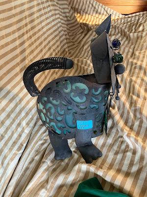 cat lawn ornament, side view